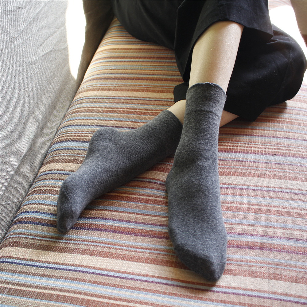 Wide Mouth Slouch Socks Cotton Socks Basic Solid Color Plain All-female Cotton Socks